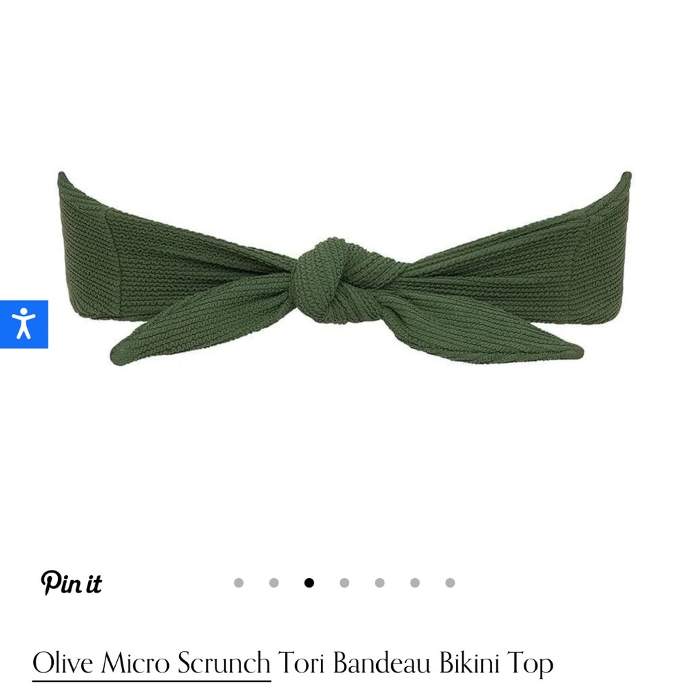 Montce Olive Micro Scrunch Tori Bandeau Bikini Top Size Small - Picture 7 of 7